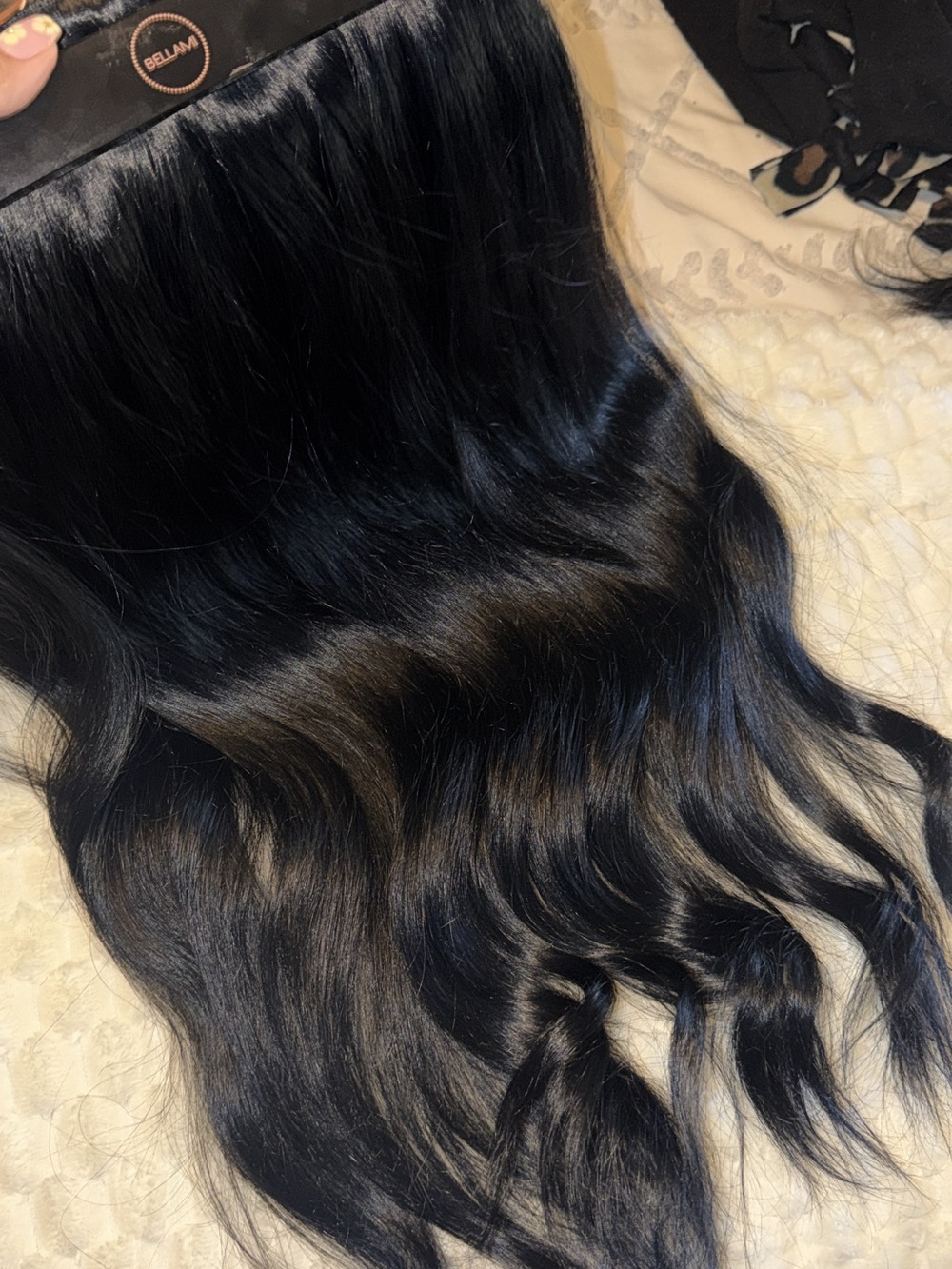 BELLAMI Jet Black Natural Wave Human Hair Weft